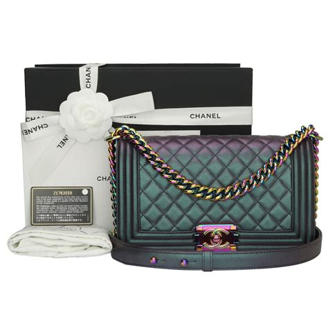 chanel purple iridescent boy|chanel black handbags.